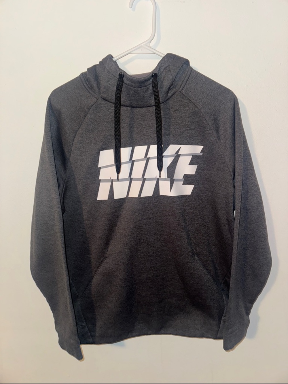 Nike Woman’s Dark Gray Pullover Hoodie with Bold Logo